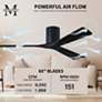 60" Matthews Irene 3H Matte Black Remote Hugger Ceiling Fan