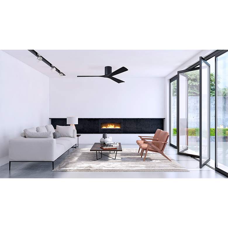 Image 6 60" Matthews Irene 3H Matte Black Remote Hugger Ceiling Fan more views