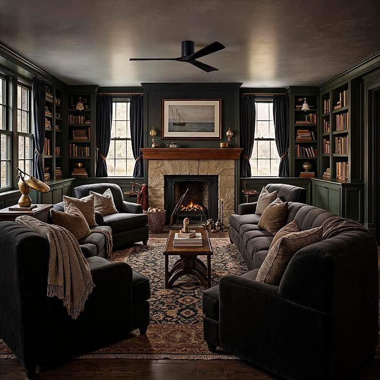 Image 7 60" Matthews Irene 3H Matte Black Remote Hugger Ceiling Fan more views