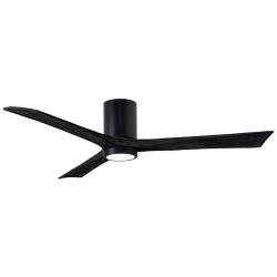 60" Matthews Irene 3H Matte Black Remote Hugger LED Ceiling Fan