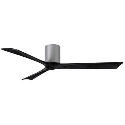 60" Matthews Irene 3H Nickel and Black Remote Hugger Ceiling Fan
