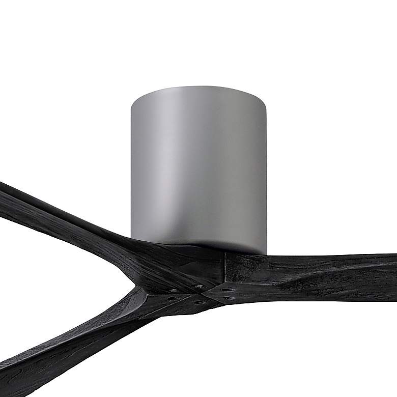 Image 2 60" Matthews Irene 3H Nickel and Black Remote Hugger Ceiling Fan more views