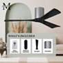 60" Matthews Irene 3H Nickel and Black Remote Hugger Ceiling Fan