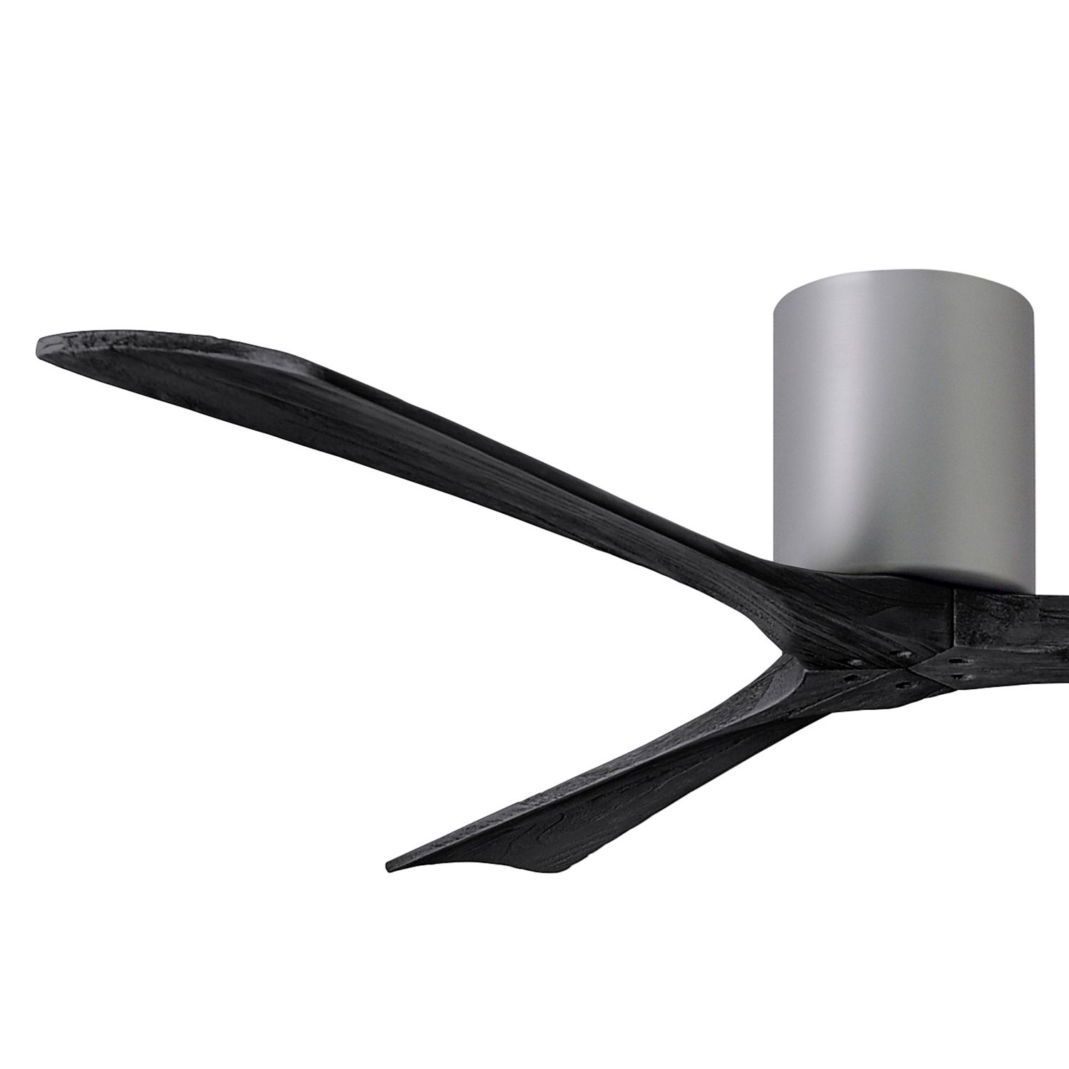 Image 3 60" Matthews Irene 3H Nickel and Black Remote Hugger Ceiling Fan more views