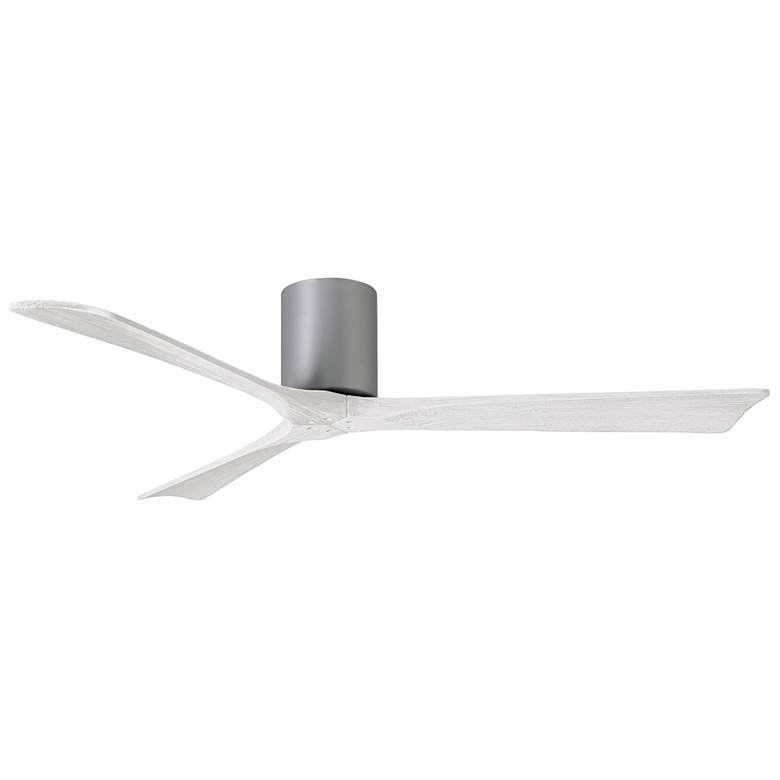 Image 1 60" Matthews Irene 3H Nickel and White Hugger Ceiling Fan with Remote