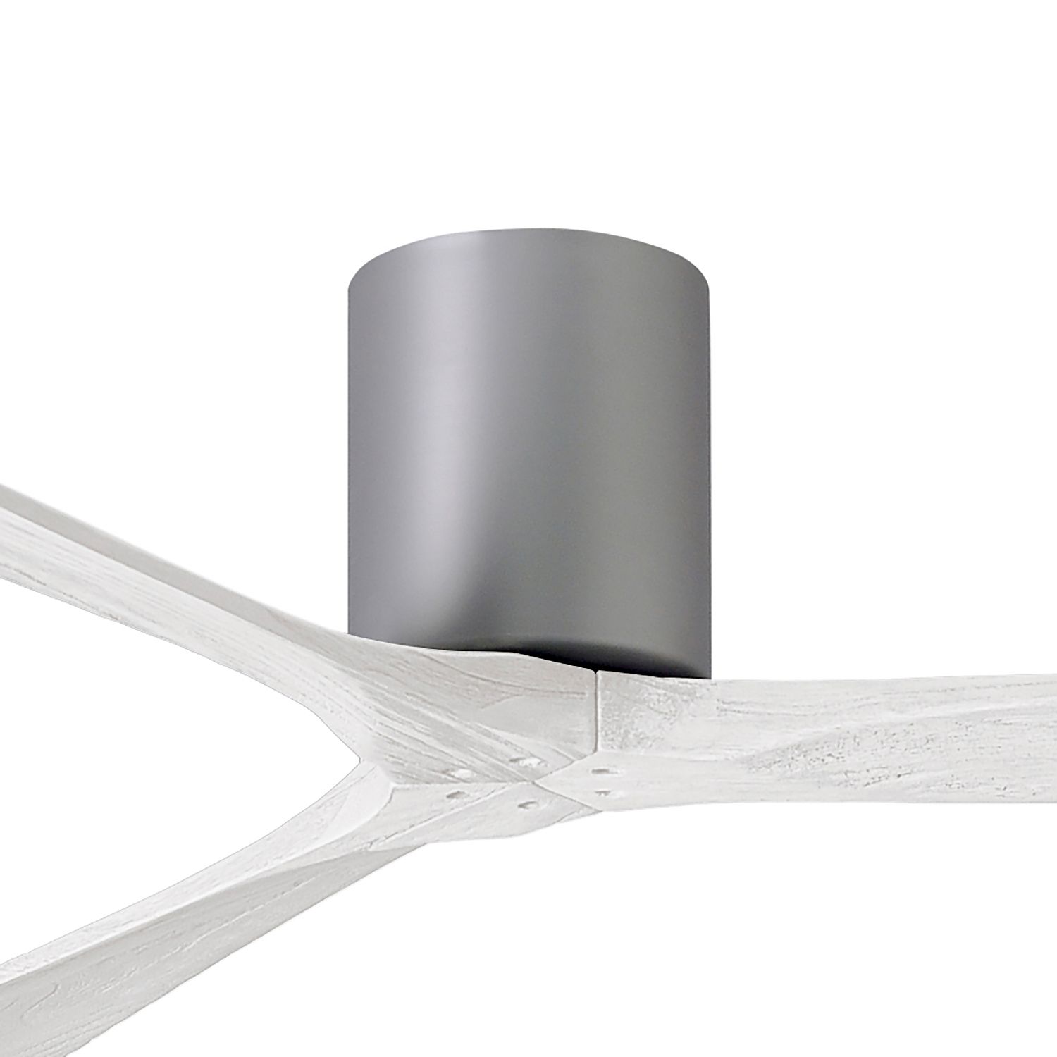 Image 2 60" Matthews Irene 3H Nickel and White Hugger Ceiling Fan with Remote more views