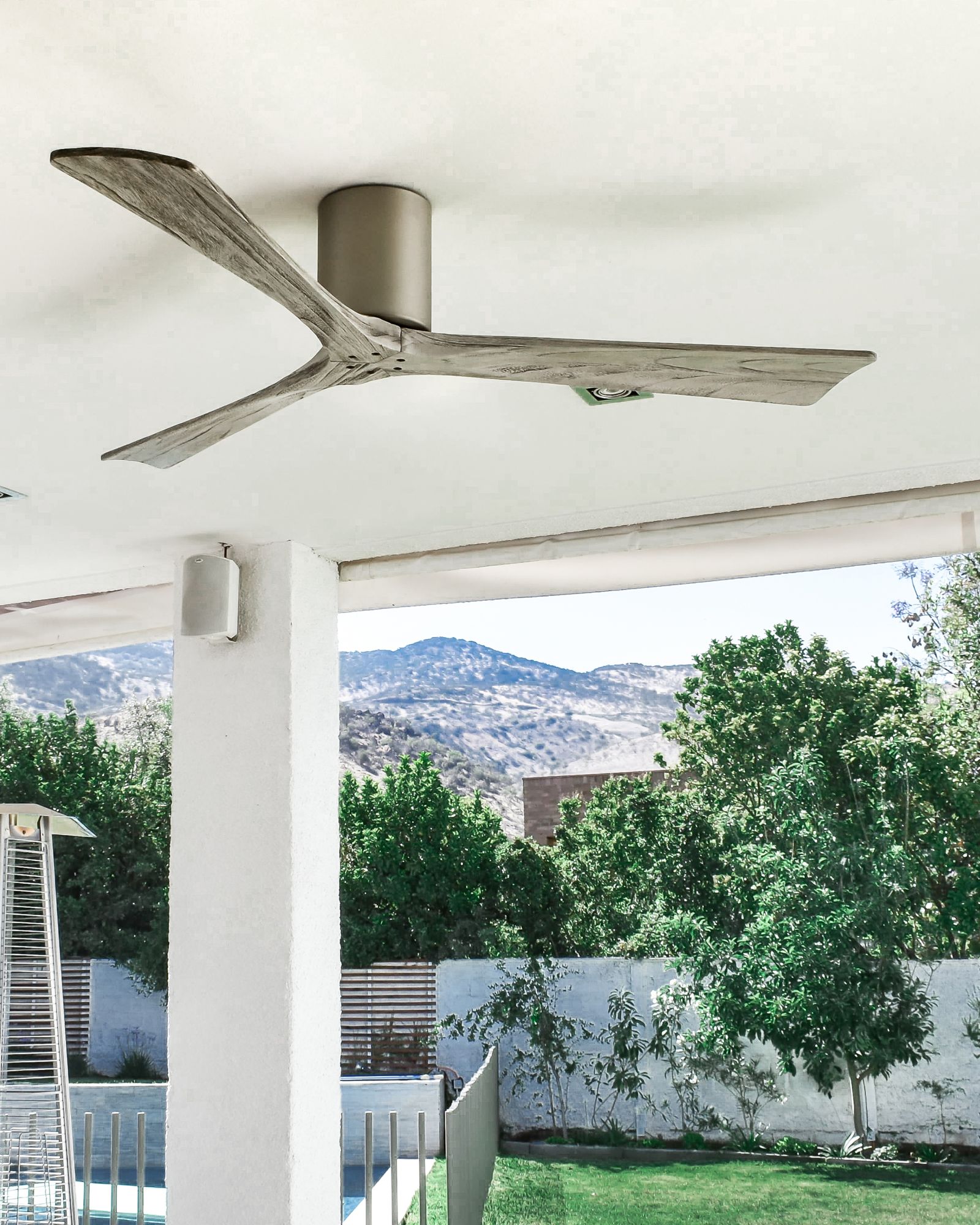 Image 5 60" Matthews Irene 3H Nickel Barnwood Hugger Ceiling Fan with Remote more views