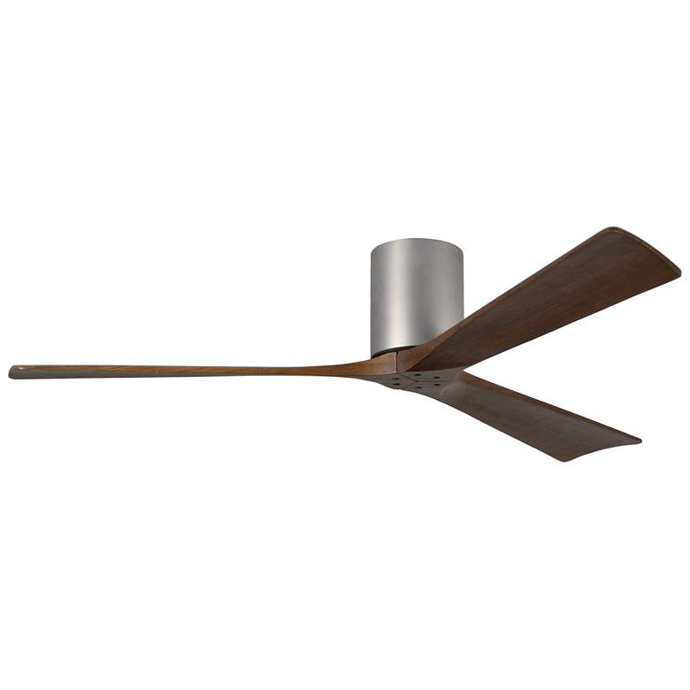 Image 1 60 inch Matthews Irene-3H Nickel-Walnut Damp Hugger Fan with Remote