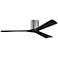 60" Matthews Irene 3H Pewter and Black Hugger Ceiling Fan with Remote