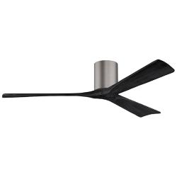 60" Matthews Irene 3H Pewter and Black Hugger Ceiling Fan with Remote