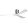 60" Matthews Irene 3H Pewter and White Hugger Ceiling Fan with Remote