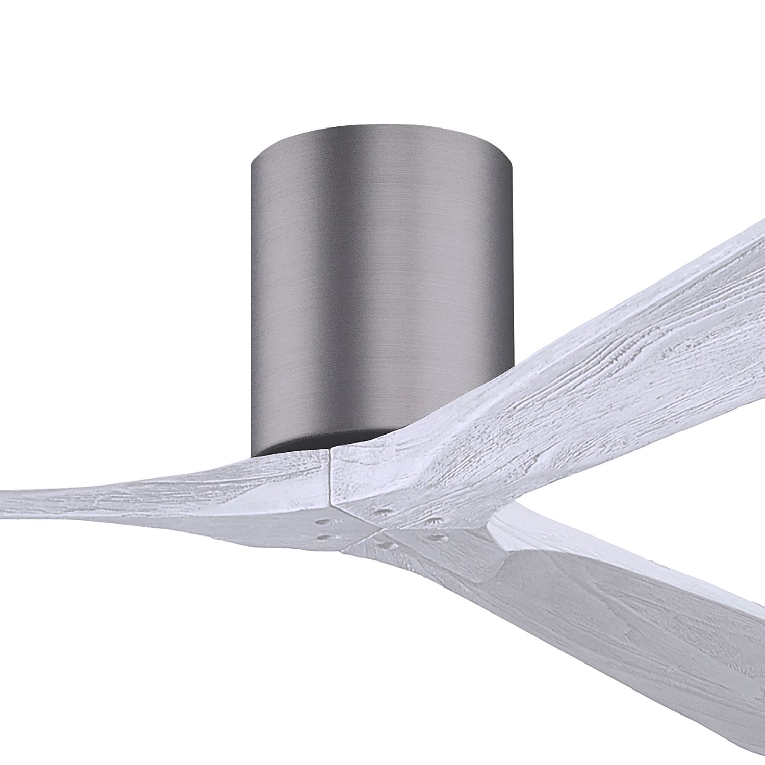 Image 2 60" Matthews Irene 3H Pewter and White Hugger Ceiling Fan with Remote more views