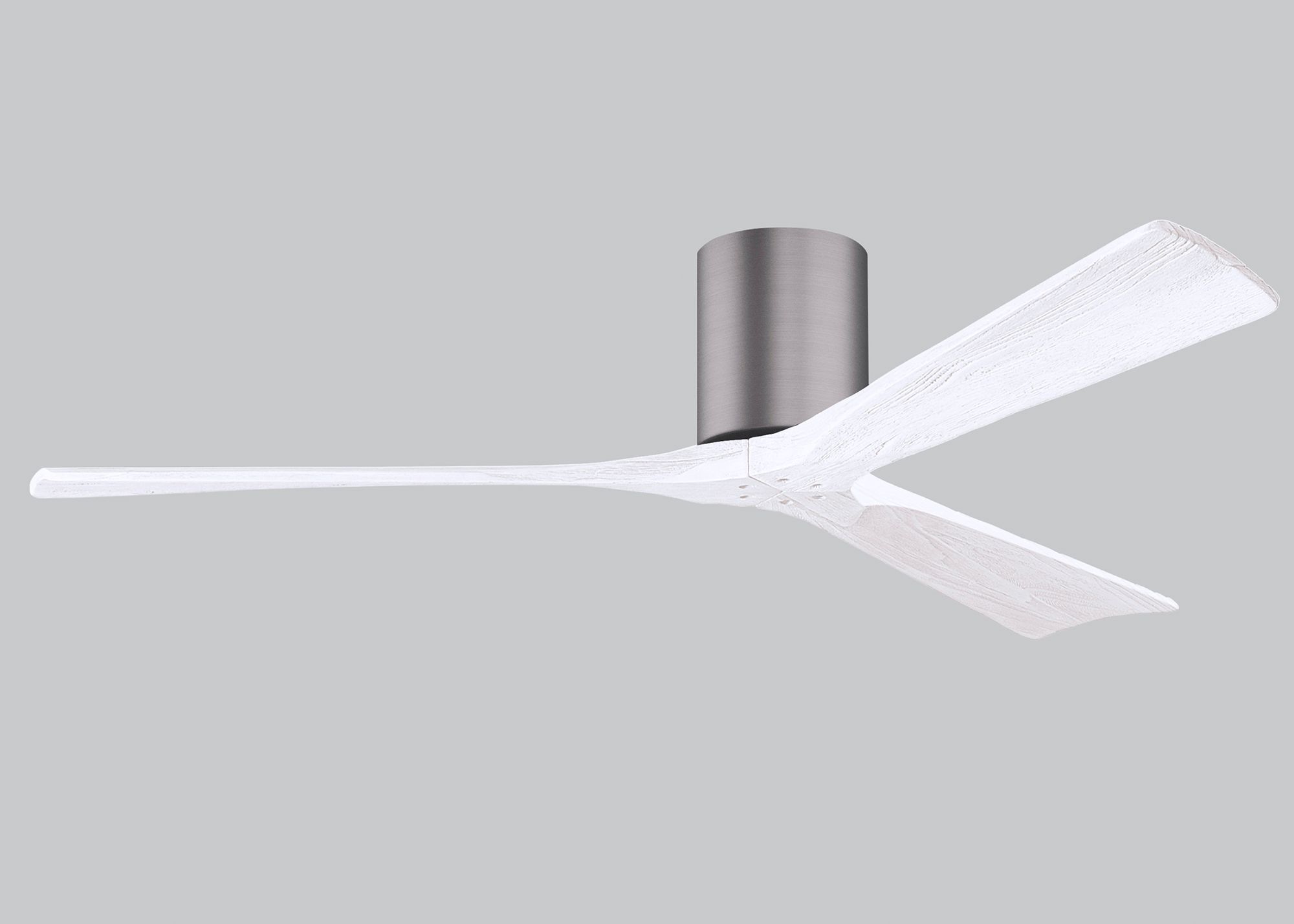 60" Matthews Irene 3H Pewter and White Hugger Ceiling Fan with Remote