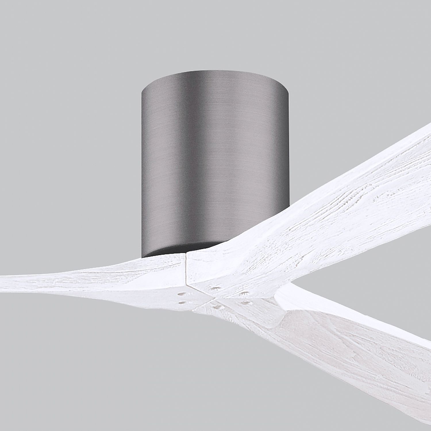 60" Matthews Irene 3H Pewter and White Hugger Ceiling Fan with Remote