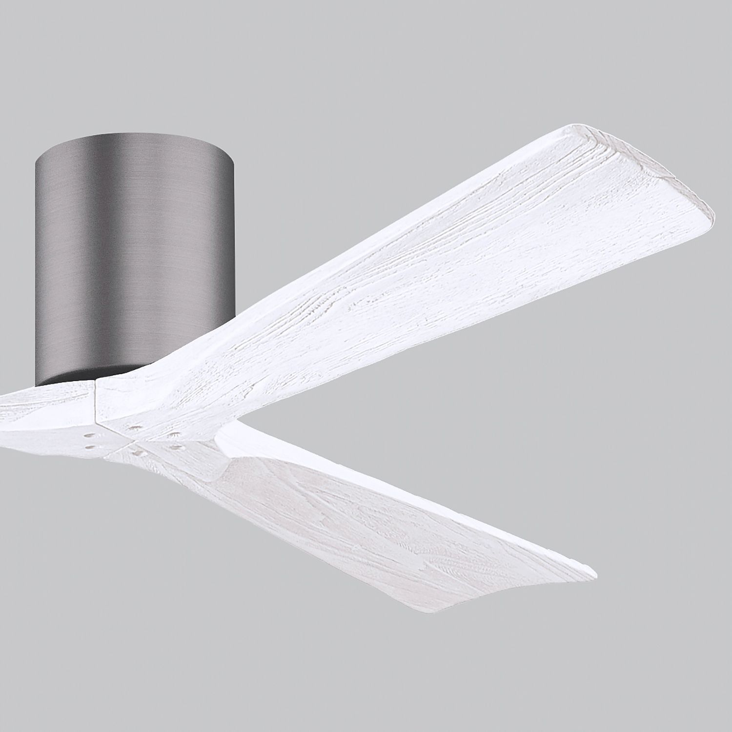 60" Matthews Irene 3H Pewter and White Hugger Ceiling Fan with Remote