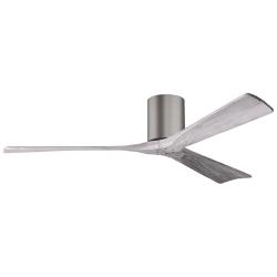 60" Matthews Irene 3H Pewter Barnwood Hugger Ceiling Fan with Remote