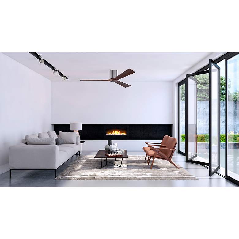 Image 6 60" Matthews Irene 3H Pewter White Hugger Ceiling Fan with Remote more views