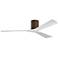60" Matthews Irene 3H Walnut and White Hugger Ceiling Fan with Remote