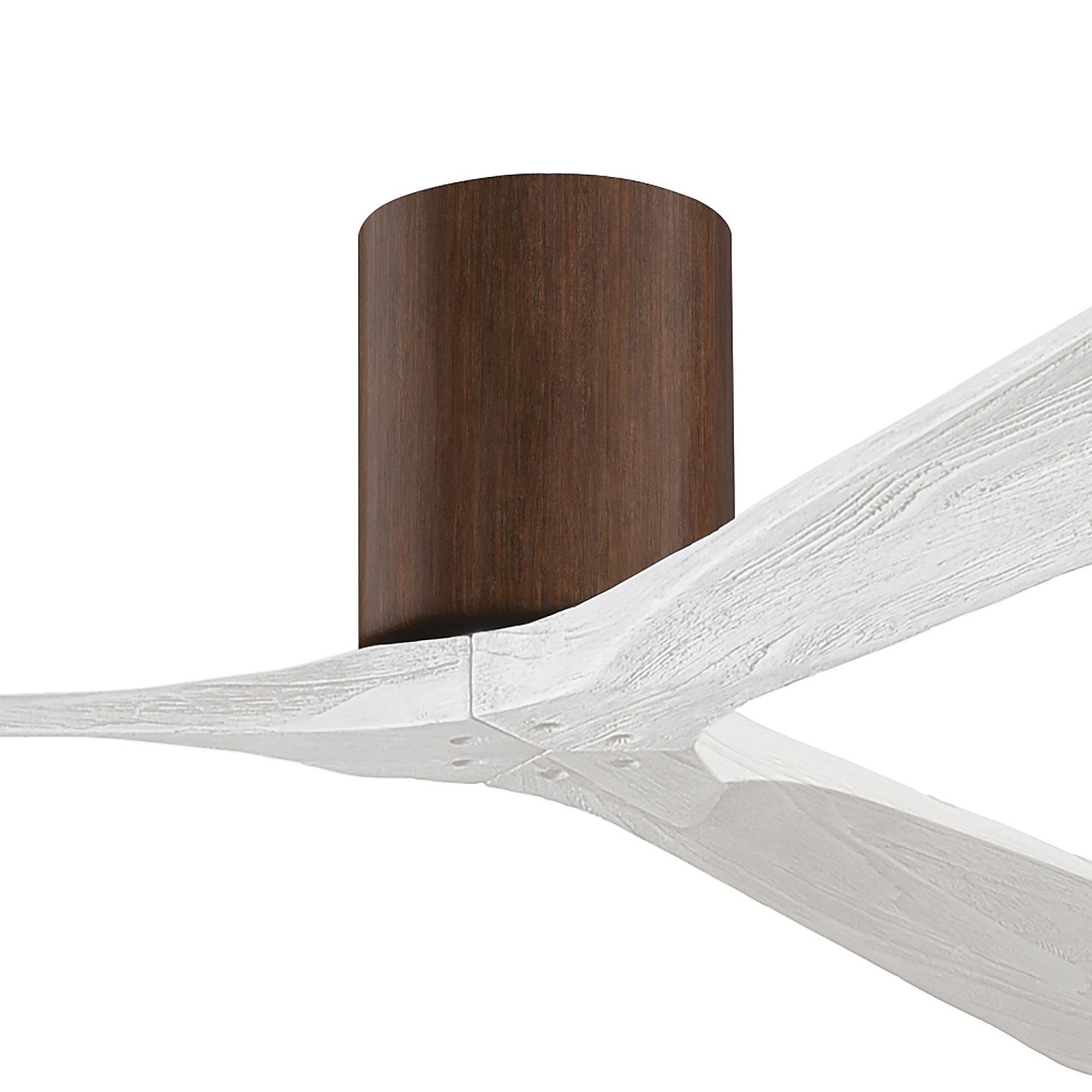 Image 2 60" Matthews Irene 3H Walnut and White Hugger Ceiling Fan with Remote more views