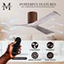 60" Matthews Irene 3H Walnut Barnwood Hugger Ceiling Fan with Remote