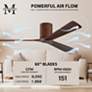 60" Matthews Irene 3H Walnut Hugger Ceiling Fan with Remote