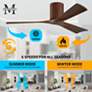 60" Matthews Irene 3H Walnut Hugger Ceiling Fan with Remote