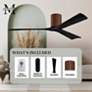60" Matthews Irene 3H Walnut Matte Black Hugger Fan with Remote