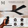 60" Matthews Irene 3H Walnut Matte Black Hugger Fan with Remote