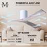 60" Matthews Irene 3H White and Barnwood Remote Hugger Ceiling Fan in scene
