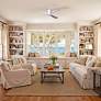 5_60" Matthews Irene 3H White and Barnwood Remote Hugger Ceiling Fan more views
