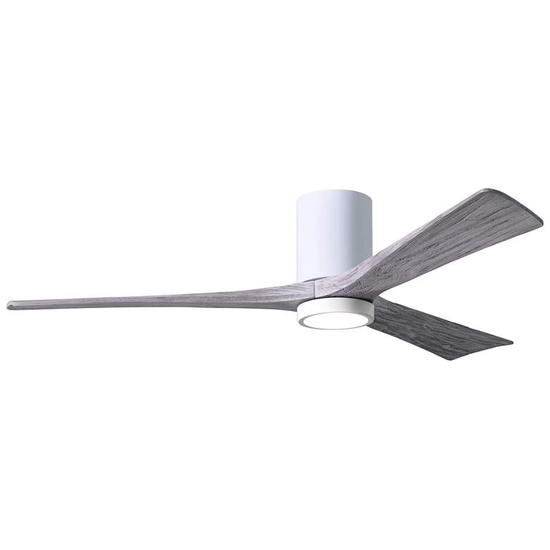Image 1 60" Matthews Irene 3H White and Barnwood Remote Hugger LED Ceiling Fan