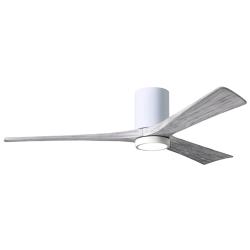 60" Matthews Irene 3H White and Barnwood Remote Hugger LED Ceiling Fan