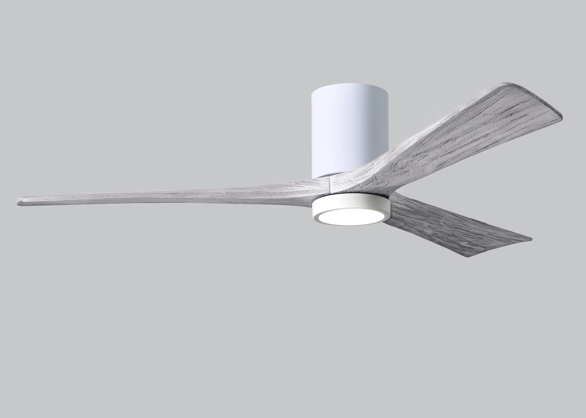 Image 5 60" Matthews Irene 3H White and Barnwood Remote Hugger LED Ceiling Fan more views