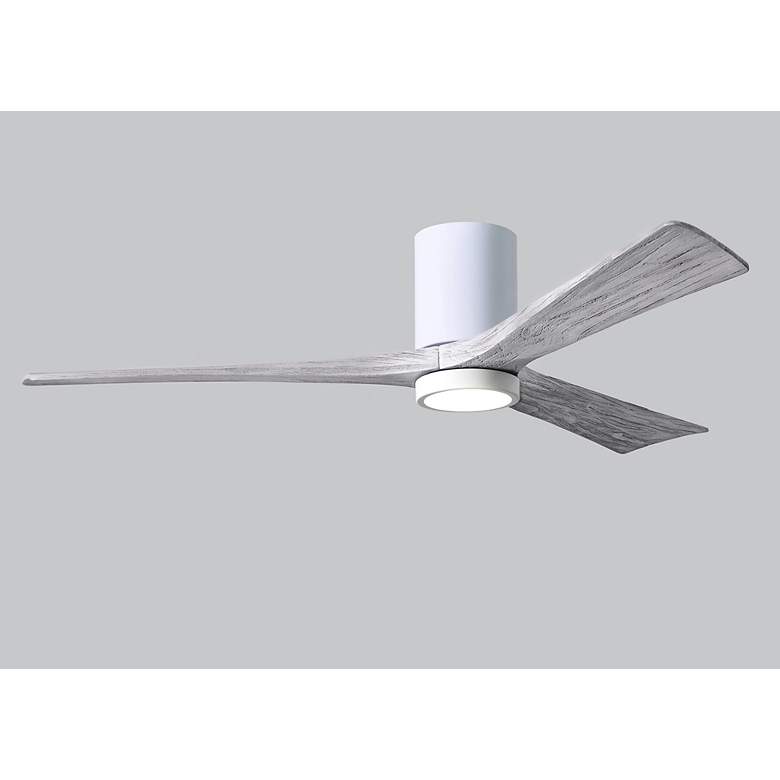 Image 5 60" Matthews Irene 3H White and Barnwood Remote Hugger LED Ceiling Fan more views