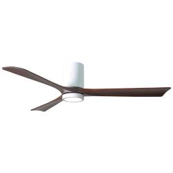 60" Matthews Irene 3H White Walnut Hugger LED Ceiling Fan with Remote