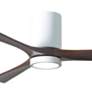 5_60" Matthews Irene 3H White Walnut Hugger LED Ceiling Fan with Remote more views