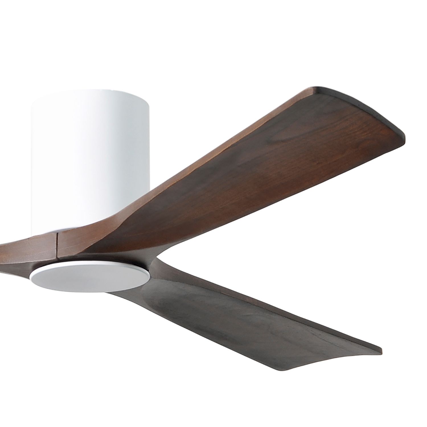 60" Matthews Irene 3H White Walnut Hugger LED Ceiling Fan with Remote
