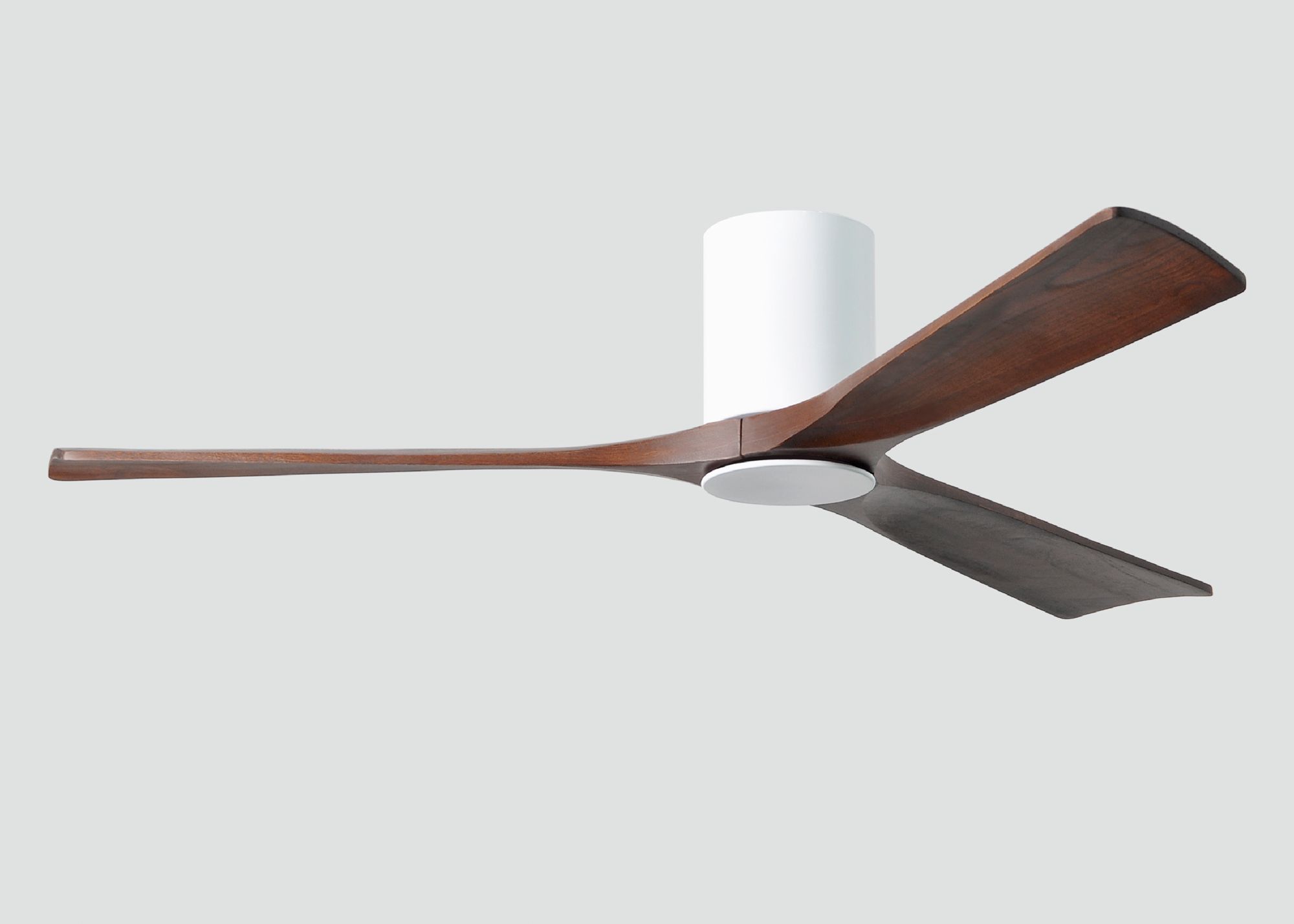 60" Matthews Irene 3H White Walnut Hugger LED Ceiling Fan with Remote