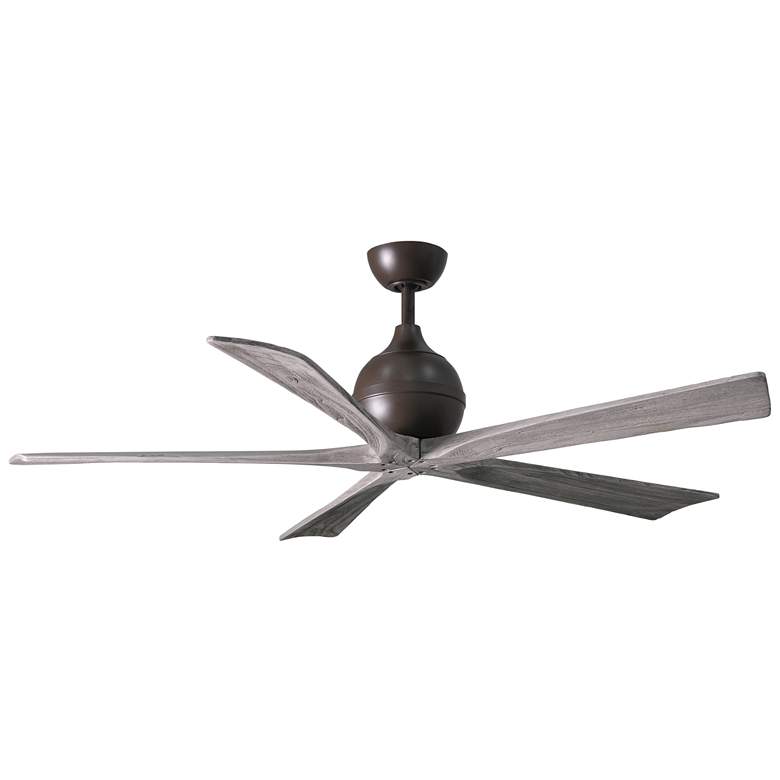 Image 1 60" Matthews Irene-5 Bronze and Barnwood Damp Ceiling Fan with Remote