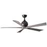 60" Matthews Irene-5 Bronze and Barnwood Damp Ceiling Fan with Remote