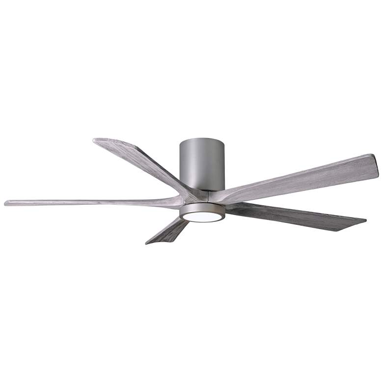 Image 2 60" Matthews Irene-5 Brushed Nickel Damp Rated Hugger Fan with Remote