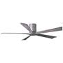 60" Matthews Irene-5 Brushed Nickel Damp Rated Hugger Fan with Remote
