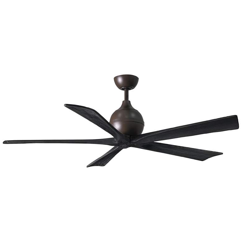 Image 1 60 inch Matthews Irene-5 Damp Rated Bronze Black Ceiling Fan with Remote