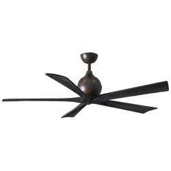 60&quot; Matthews Irene-5 Damp Rated Bronze Black Ceiling Fan with Remote