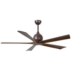 60&quot; Matthews Irene-5 Damp Rated Bronze Walnut Ceiling Fan with Remote