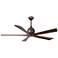 60" Matthews Irene-5 Damp Rated Bronze Walnut Ceiling Fan with Remote
