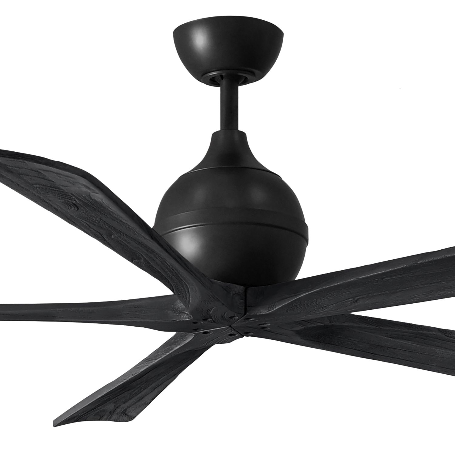 Image 2 60" Matthews Irene-5 Damp Rated Matte Black Ceiling Fan with Remote more views