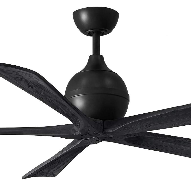Image 2 60" Matthews Irene-5 Damp Rated Matte Black Ceiling Fan with Remote more views