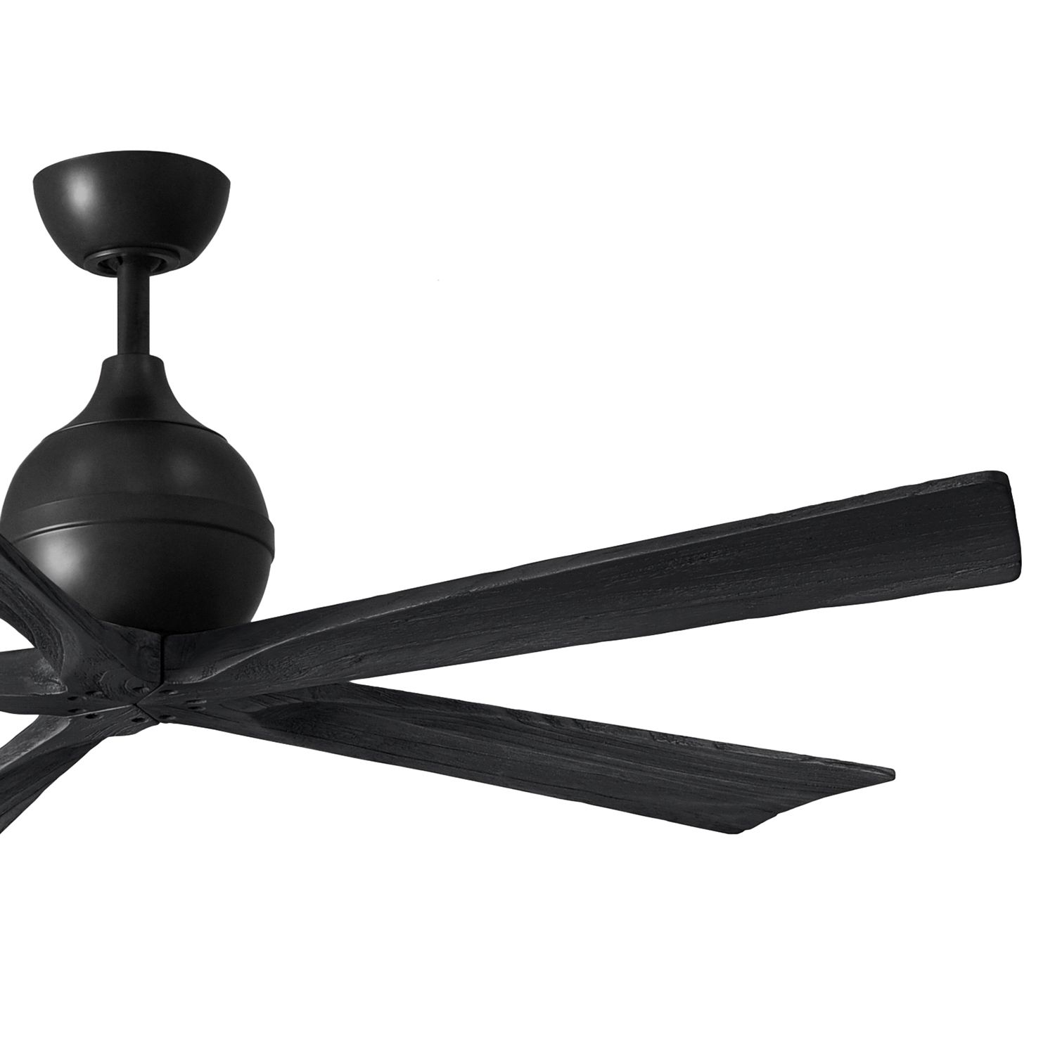 Image 3 60" Matthews Irene-5 Damp Rated Matte Black Ceiling Fan with Remote more views
