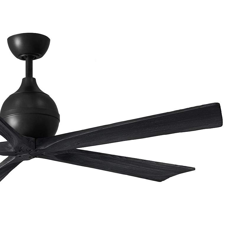 Image 3 60" Matthews Irene-5 Damp Rated Matte Black Ceiling Fan with Remote more views